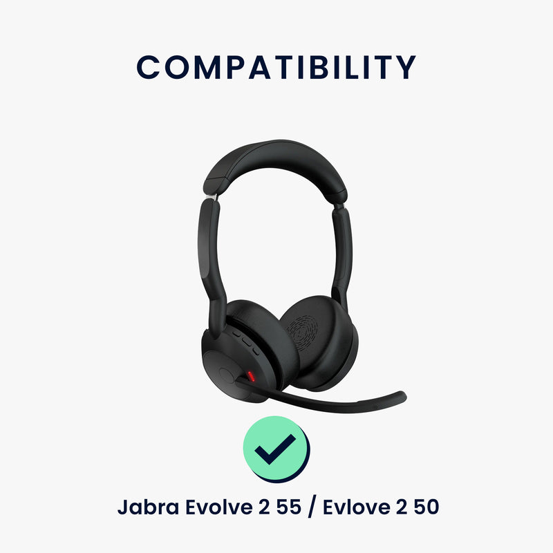 kwmobile Ear Pads for Jabra Evolve 2 55 / Evolve 2 50 Earpads Replacement Ear Cushions Headphone Spare Parts Headphone Replacement Pads for Over Ear Headphones