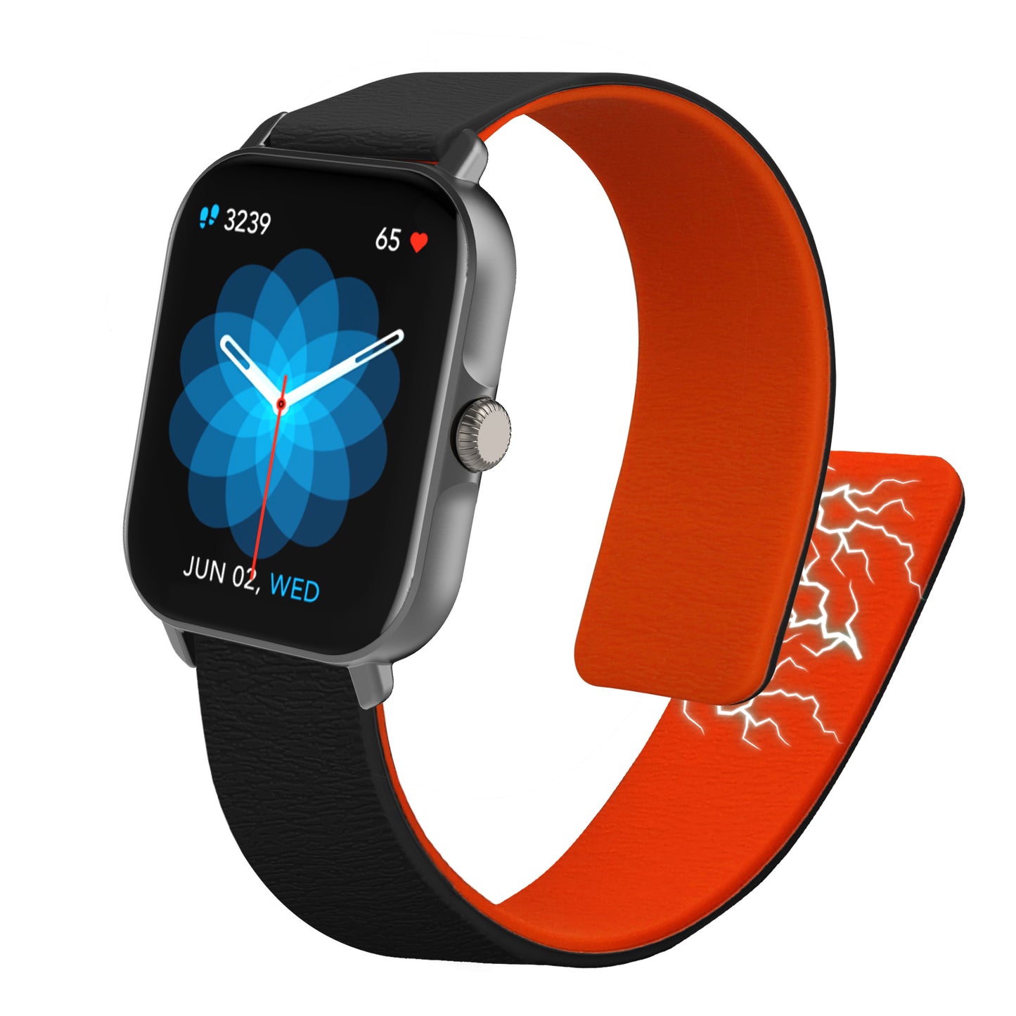 kwmobile Ersatzarmband kompatibel mit Huami Amazfit GTS / GTS 2 / GTS 2e / GTS 3 Armband - Fitnesstracker Silikon Band mit Magnetverschluss Schwarz Orange Schwarz  [dsg01]