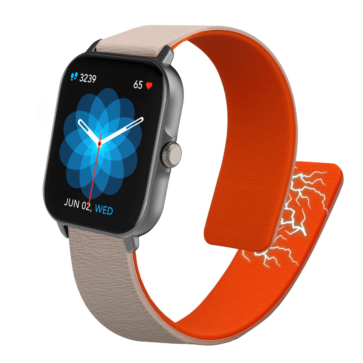 kwmobile Ersatzarmband kompatibel mit Huami Amazfit GTS / GTS 2 / GTS 2e / GTS 3 Armband - Fitnesstracker Silikon Band mit Magnetverschluss Beige Orange Beige  [dsg02]