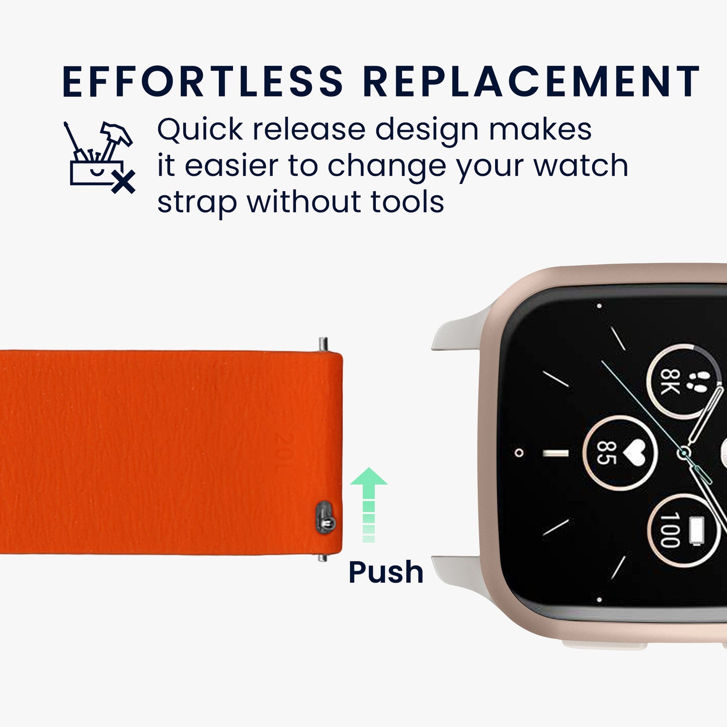 kwmobile Replacement Strap Compatible with Garmin Venu Sq 2 Music / Sq 2 / Vivoactive 6 / Vivoactive 5 Band - Fitness Tracker Band with Magnetic Clasp