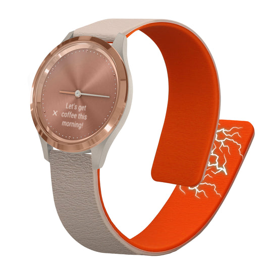 kwmobile Ersatzarmband kompatibel mit Garmin vivomove 3S / vivoactive 4S Armband - Fitnesstracker Silikon Band mit Magnetverschluss Beige Orange Beige  [dsg02]