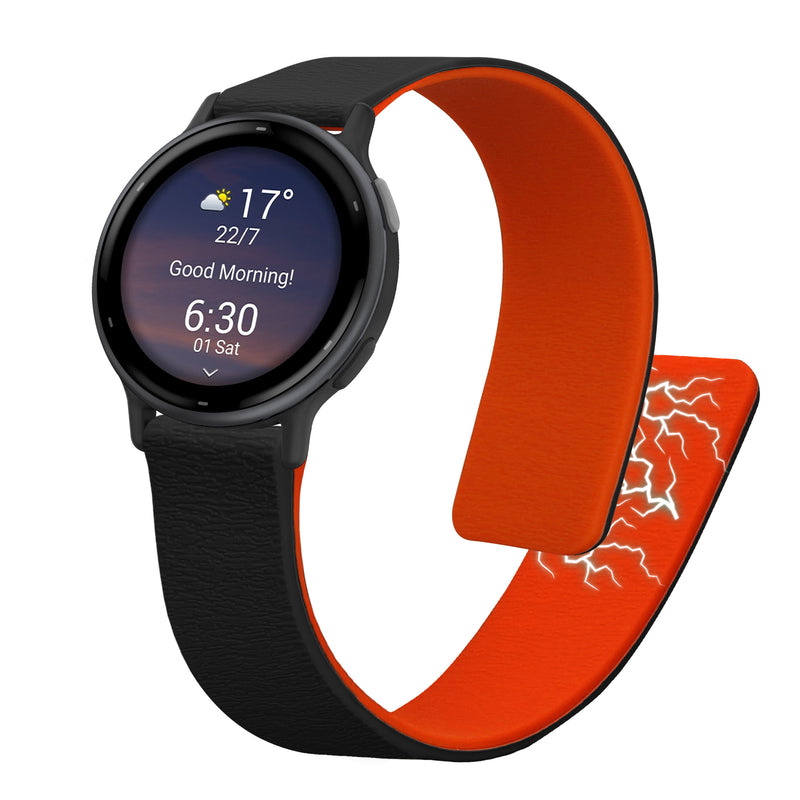 kwmobile Ersatzarmband kompatibel mit Garmin vivoactive 5 / active 5 Armband - Fitnesstracker Silikon Band mit Magnetverschluss Schwarz Orange Schwarz  [dsg01]