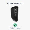 kwmobile Car Key Cover Compatible with VW Golf 8 3-Button Car Key - Silicone Cover