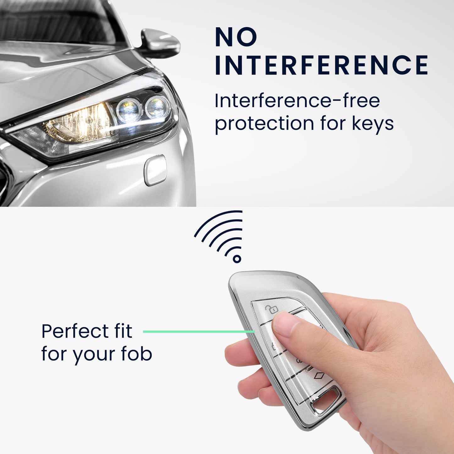 kwmobile Car Key Cover Compatible with BMW 3-Button Car Key - Silicone Cover
