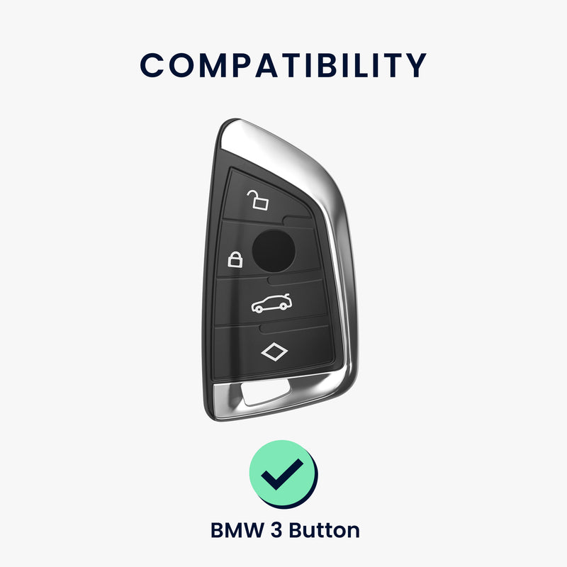 kwmobile Car Key Cover Compatible with BMW 3-Button Car Key - Silicone Cover