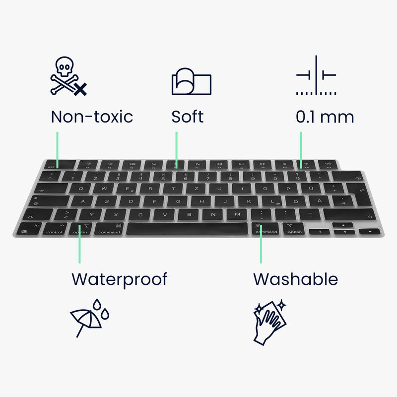 kwmobile Keyboard Protector for Apple Macbook Air 13.6 M3 2024 A3113 QWERTZ Keyboard Cover