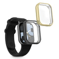 kwmobile 2x Schutzhülle kompatibel mit Xiaomi Mi Band 8 Pro Hülle - Fullbody Cover Set aus Silikon - Schwarz Gold Schwarz  [dsg03]