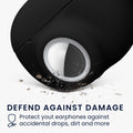 kwmobile 2-in-1 Case Compatible with Beats Studio Buds - Headphone Case Compatible with Airtag - Protective Cover with Carabiner