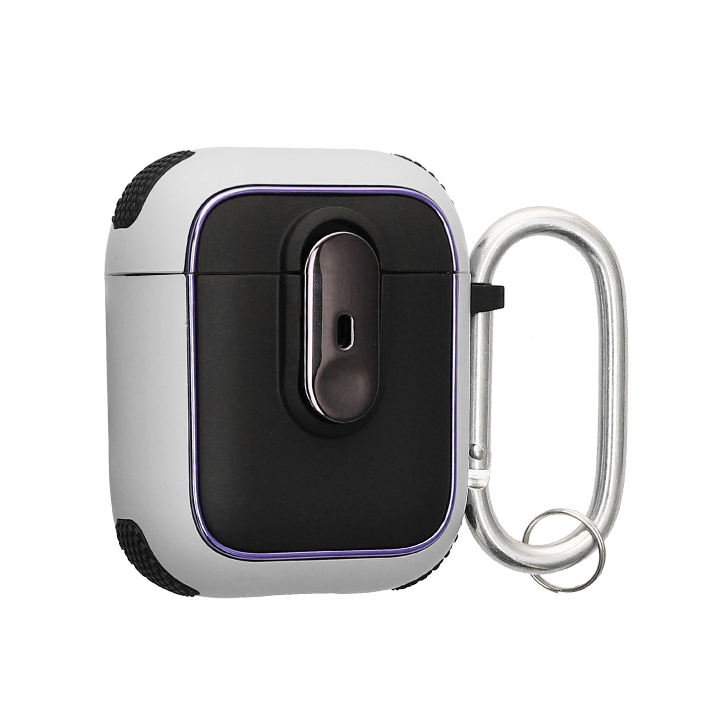 kwmobile Hülle kompatibel mit Apple Airpods 1 & 2 Hülle - Kopfhörer Case - TPU Cover mit Karabiner - Stoßfeste Schutzhülle - Weiß Schwarz Weiß  [dsg01]