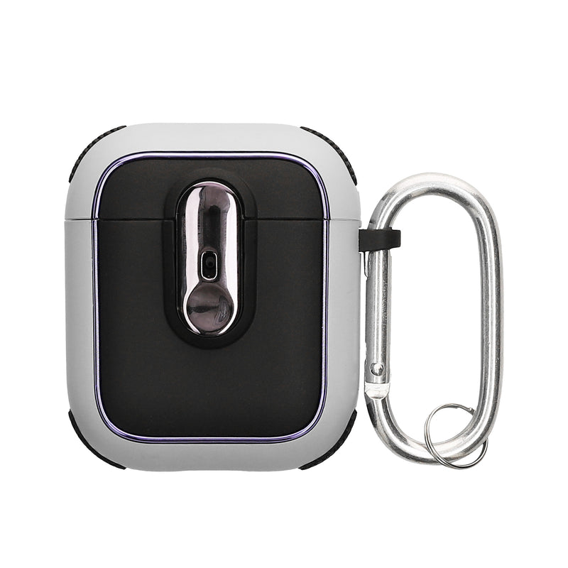 kwmobile Case Compatible with Apple Airpods 1 & 2 Headphone Case TPU Cover with Carabiner Shockproof Protective Cover