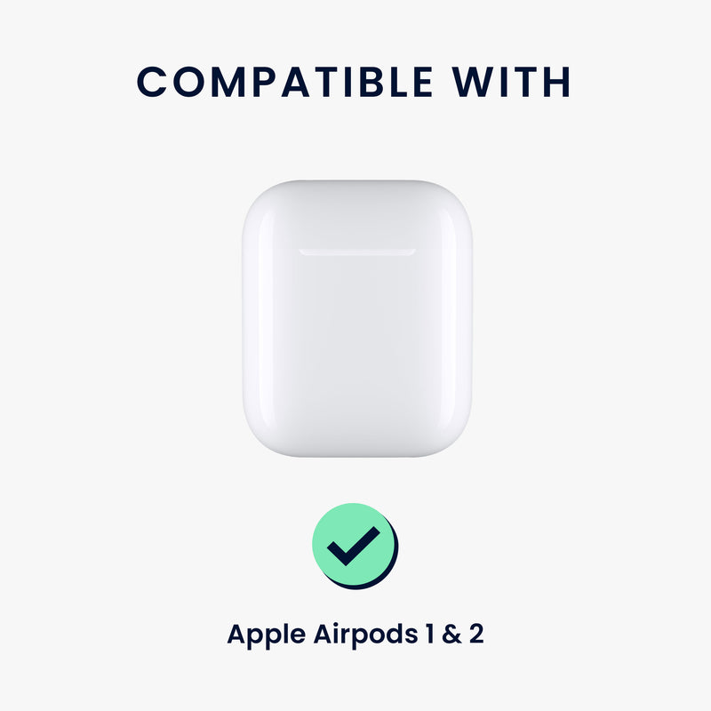 kwmobile Case Compatible with Apple Airpods 1 & 2 Headphone Case TPU Cover with Carabiner Shockproof Protective Cover