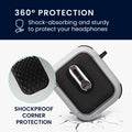 kwmobile Case Compatible with Apple Airpods 1 & 2 Headphone Case TPU Cover with Carabiner Shockproof Protective Cover