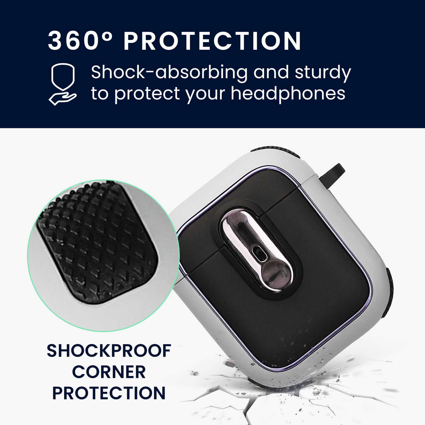 kwmobile Case Compatible with Apple Airpods 1 & 2 Headphone Case TPU Cover with Carabiner Shockproof Protective Cover