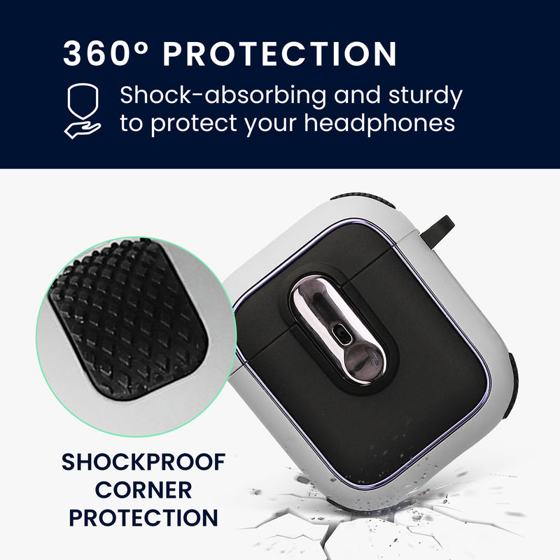 kwmobile Case Compatible with Apple Airpods 1 & 2 Headphone Case TPU Cover with Carabiner Shockproof Protective Cover