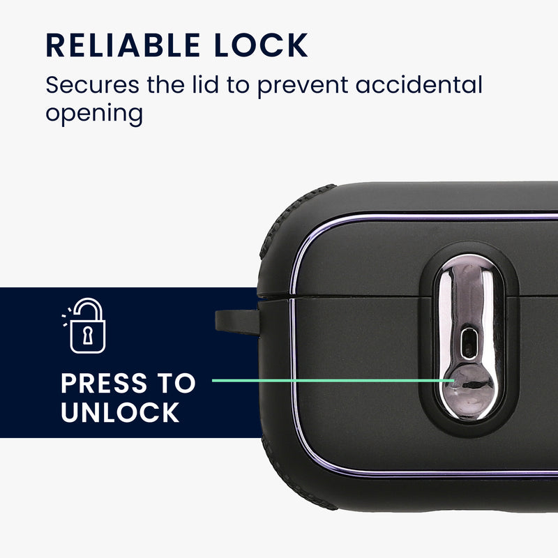 kwmobile Case compatible with Apple AirPods Pro 2 - Headphone Case - TPU Cover with Carabiner - Shockproof Protective Case