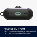 kwmobile Case compatible with Apple AirPods Pro 2 - Headphone Case - TPU Cover with Carabiner - Shockproof Protective Case