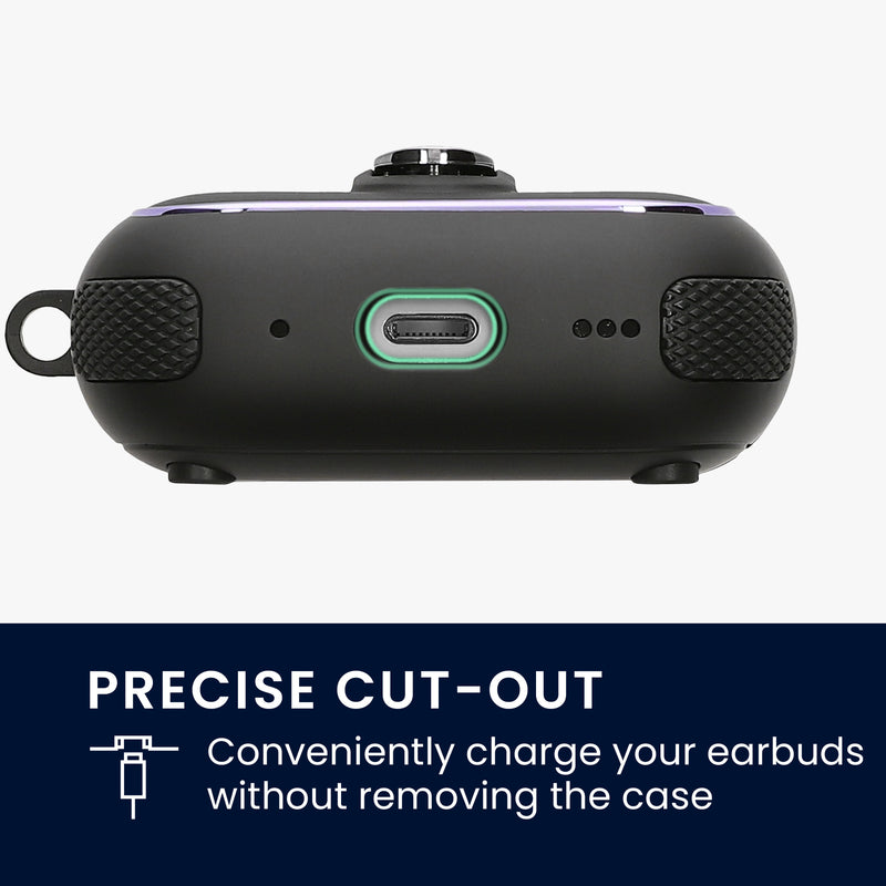 kwmobile Case compatible with Apple AirPods Pro 2 - Headphone Case - TPU Cover with Carabiner - Shockproof Protective Case