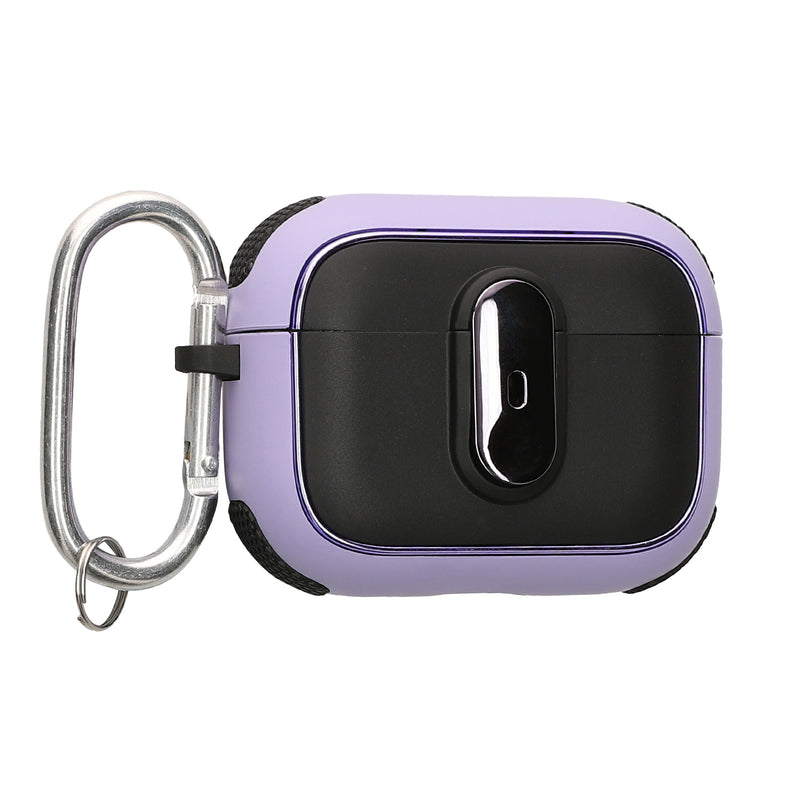 kwmobile Hülle kompatibel mit Apple Airpods Pro 2 Hülle - Kopfhörer Case - TPU Cover mit Karabiner - Stoßfeste Schutzhülle - Schwarz Lavendel Schwarz  [dsg02]