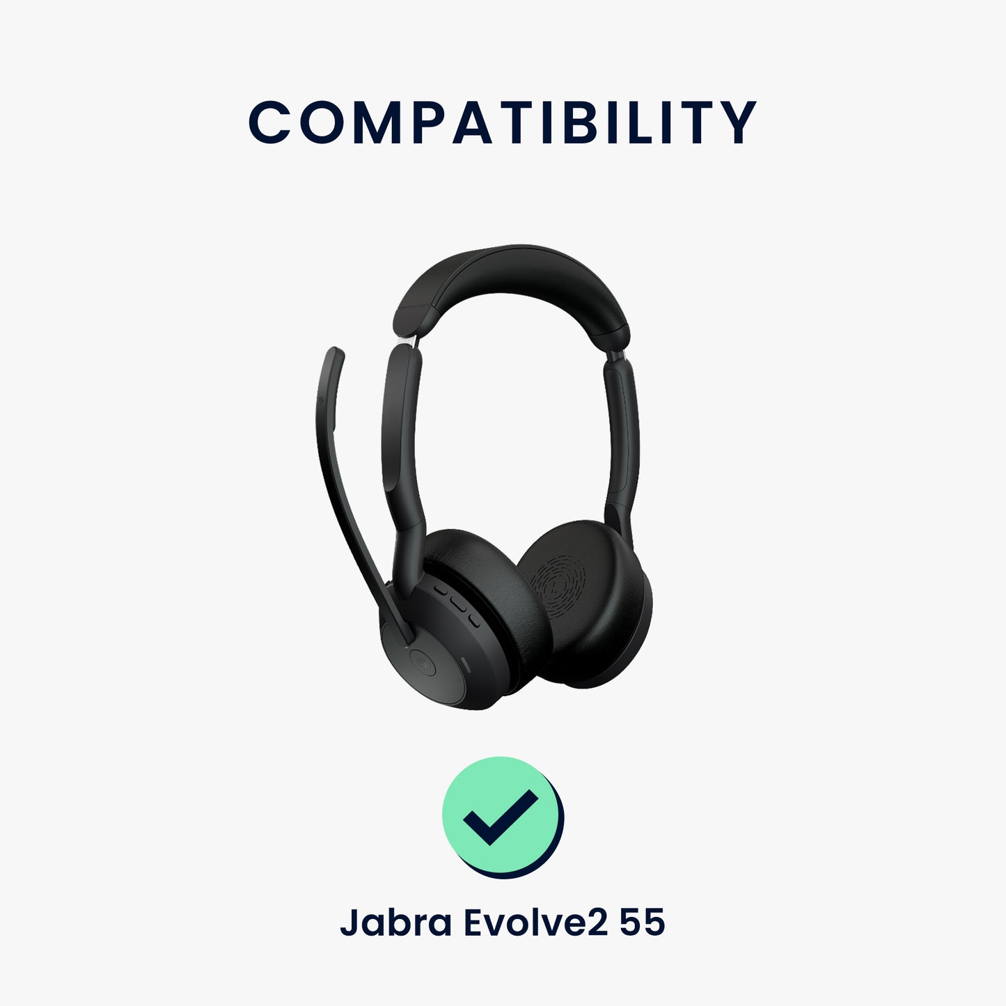 kwmobile Ear Pads for Jabra Evolve2 55 Earpads Replacement Headphone Replacement Parts Headphone Replacement Pads Over Ear Headphones