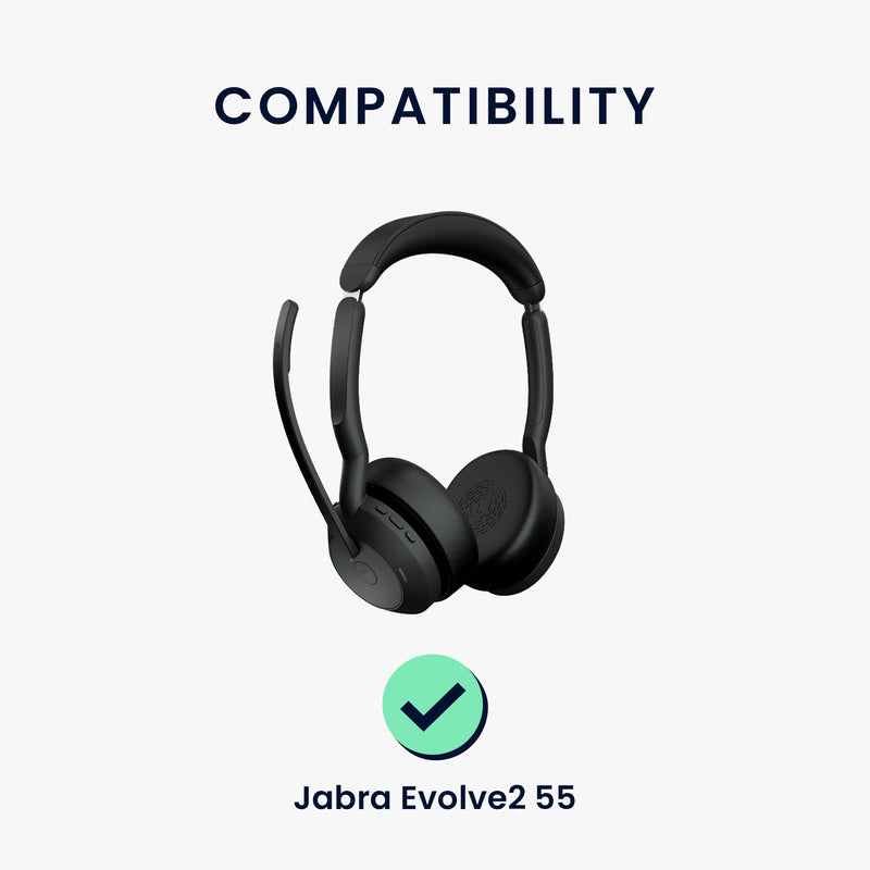 kwmobile Ear Pads for Jabra Evolve2 55 Earpads Replacement Headphone Replacement Parts Headphone Replacement Pads Over Ear Headphones