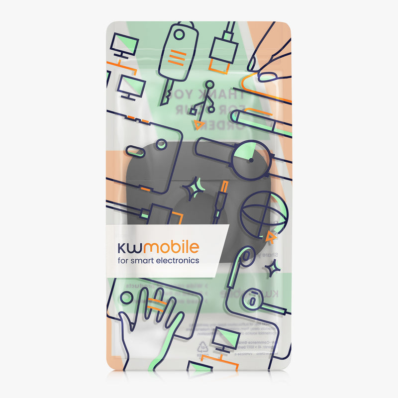 kwmobile 2-in-1 Case Compatible with Apple Airpods Pro (1st Gen) - Headphone Case Compatible with Airtag - Protective Cover with Carabiner