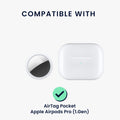 kwmobile 2-in-1 Case Compatible with Apple Airpods Pro (1st Gen) - Headphone Case Compatible with Airtag - Protective Cover with Carabiner