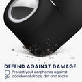 kwmobile 2-in-1 Case Compatible with Apple Airpods Pro (1st Gen) - Headphone Case Compatible with Airtag - Protective Cover with Carabiner