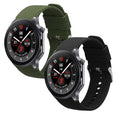 kwmobile 2x Uhrenarmband für OnePlus Watch 3 / 2 / 2R / Oppo Watch X2 Armband - Fitnesstracker Band Set aus TPU Silikon - Ersatzarmband Smartwatch - Schwarz Dunkelgrün Schwarz  [dsg01]