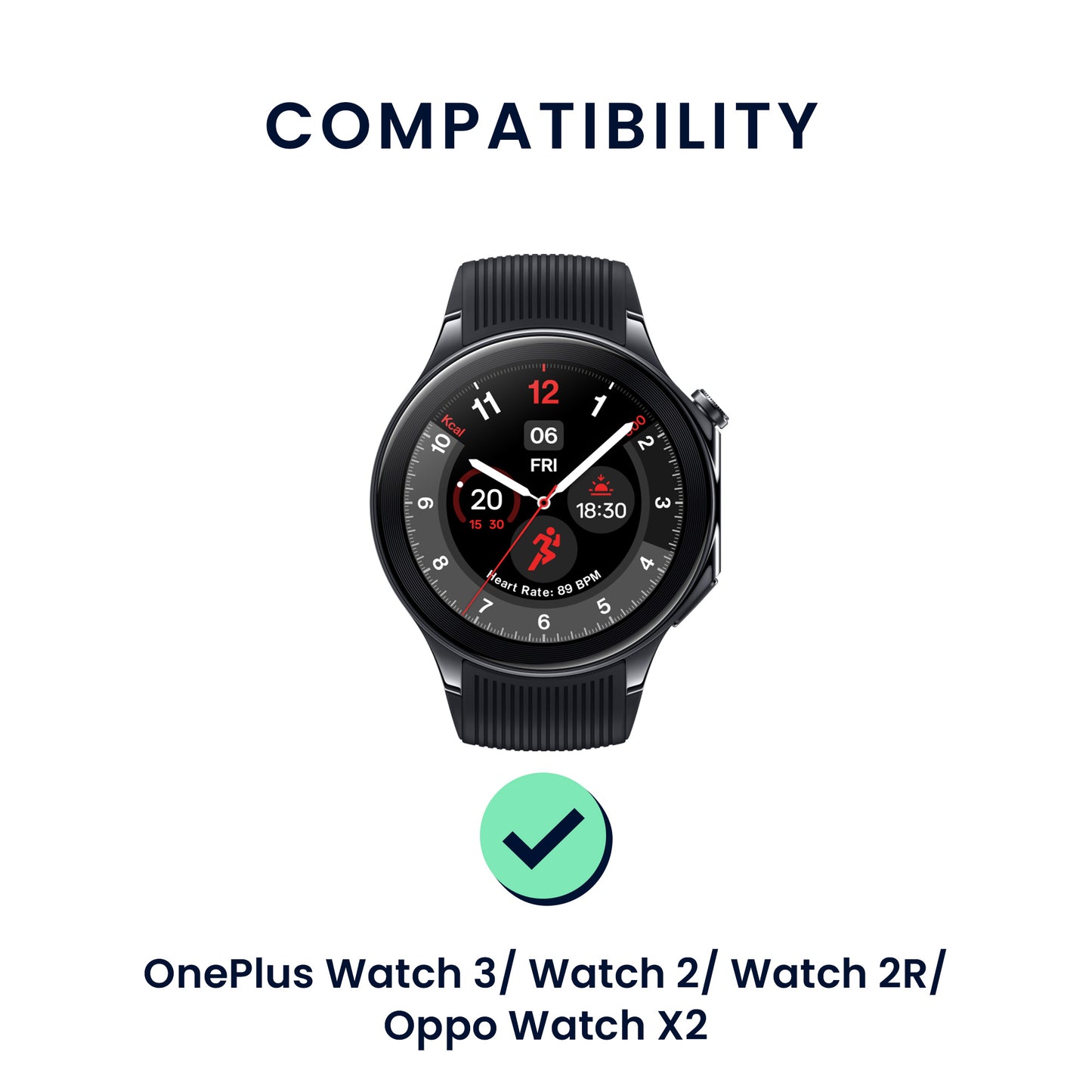 kwmobile Watch Strap for OnePlus Watch 3 / 2 / 2R / Oppo Watch X2 Fitness Tracker Band Set Replacement Strap Smartwatch