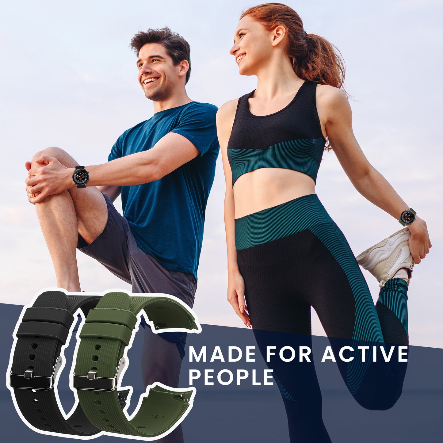 kwmobile Watch Strap for OnePlus Watch 3 / 2 / 2R / Oppo Watch X2 Fitness Tracker Band Set Replacement Strap Smartwatch