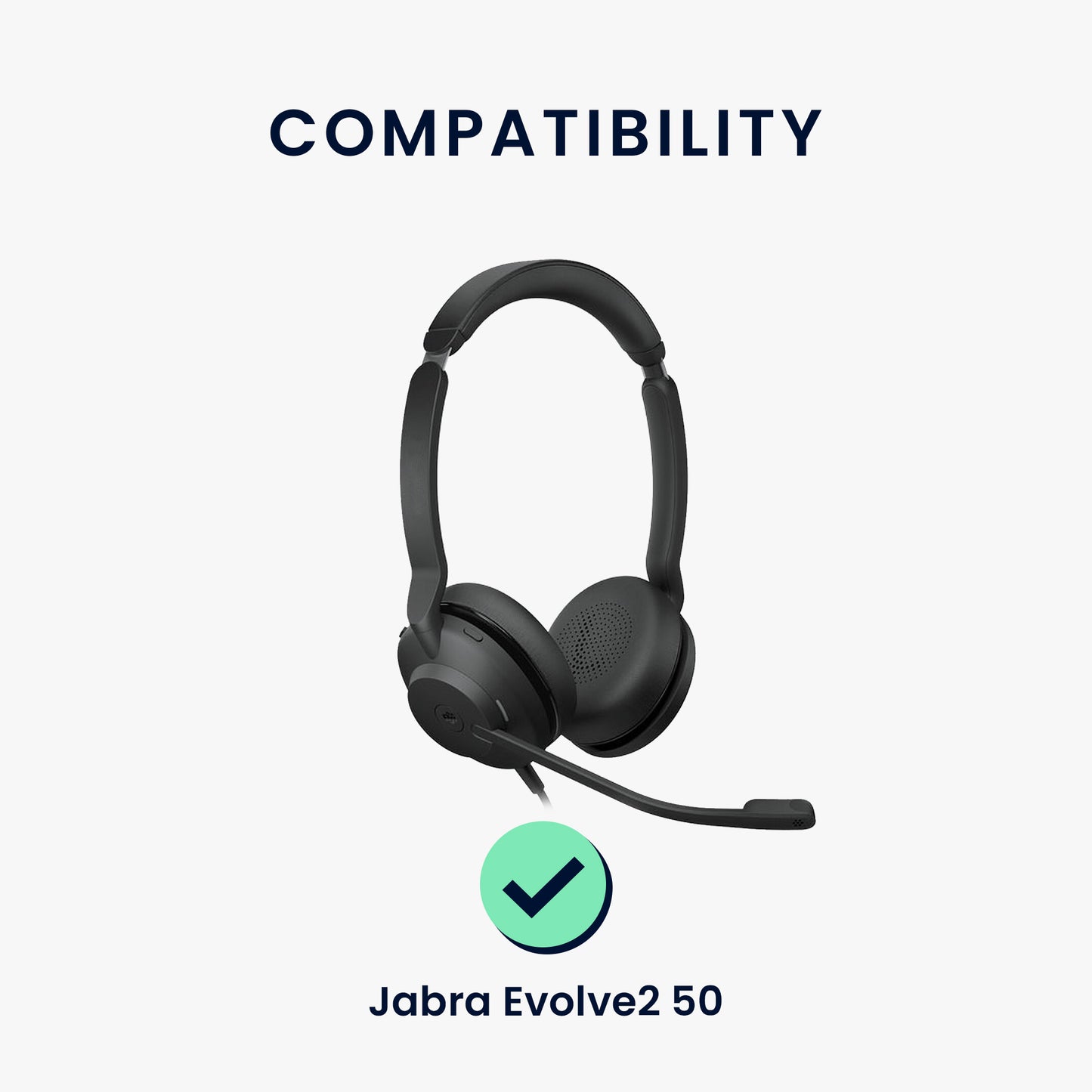 kwmobile Ear Pads for Jabra Evolve 2 50 Ear Cushions Replacement Ear Pads Headphone Replacement Parts Headphone Replacement Cushions for Over-Ear Headphones