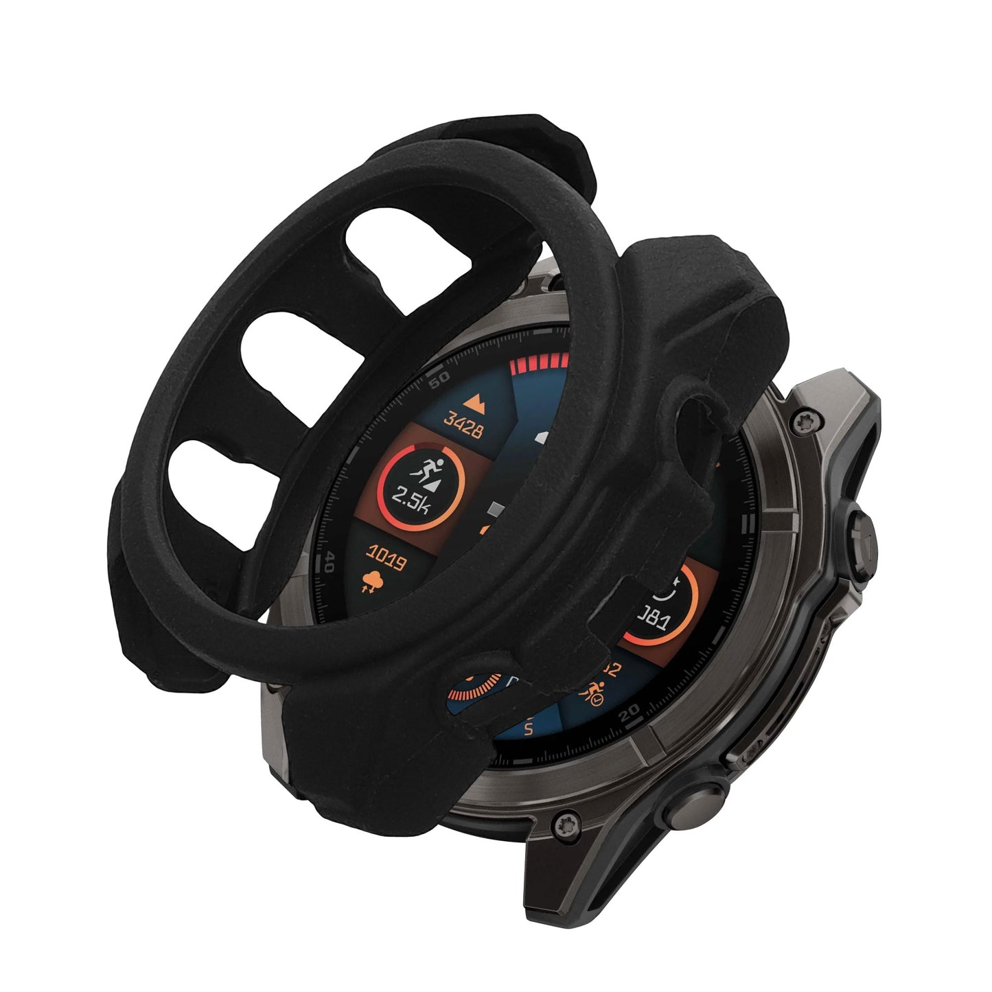 kwmobile Schutzhülle kompatibel mit Garmin Fenix 8 51mm Hülle - Fitness Tracker Case aus TPU - Soft Smartwatch Case Schwarz Schwarz  