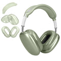kwmobile 3in1 Kopfhörer Cover kompatibel mit Apple AirPods Max Hülle - TPU Ohrhörer Schutzhülle - 360° Headphone Case - Transparent Grün Transparent  [dsg05]