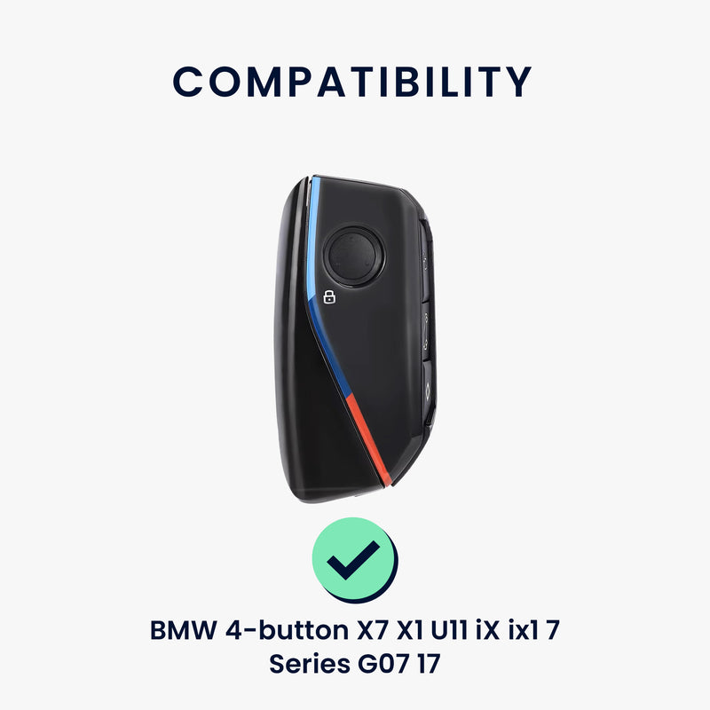 kwmobile Car Key Case compatible with BMW 4-Button X7 X1 U11 iX ix1 7 Series G07 I7 Car Key - Key Cover