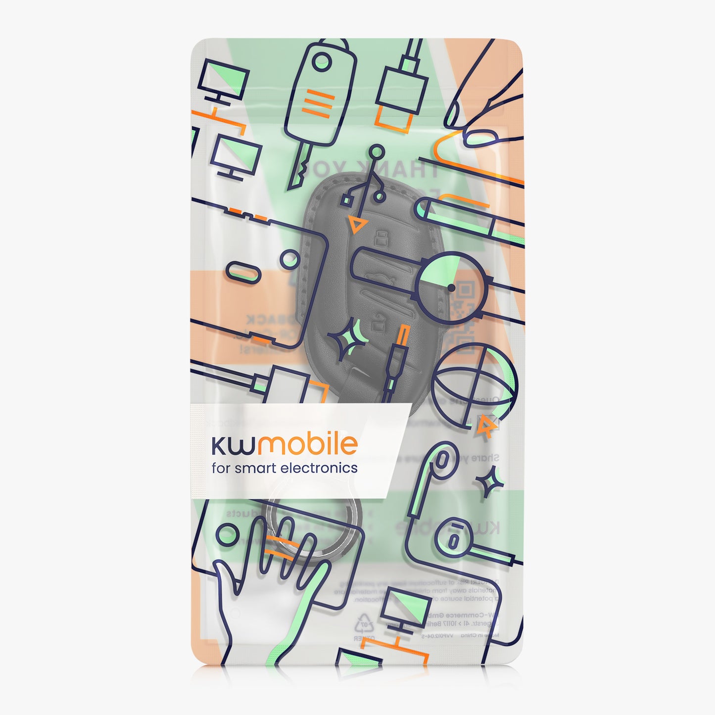 kwmobile Premium Car Key Protective Cover compatible with MG 3-Button ZS MG4 MG5 MG6 Case - Key Fob Shell