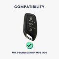 kwmobile Premium Car Key Protective Cover compatible with MG 3-Button ZS MG4 MG5 MG6 Case - Key Fob Shell