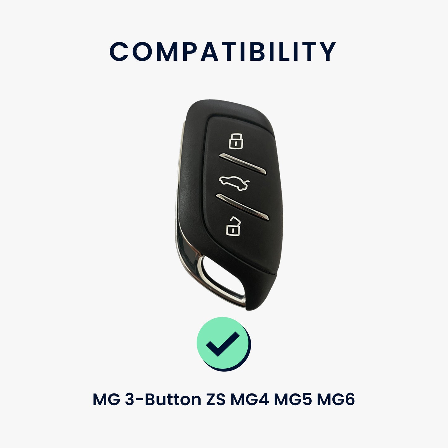 kwmobile Premium Car Key Protective Cover compatible with MG 3-Button ZS MG4 MG5 MG6 Case - Key Fob Shell