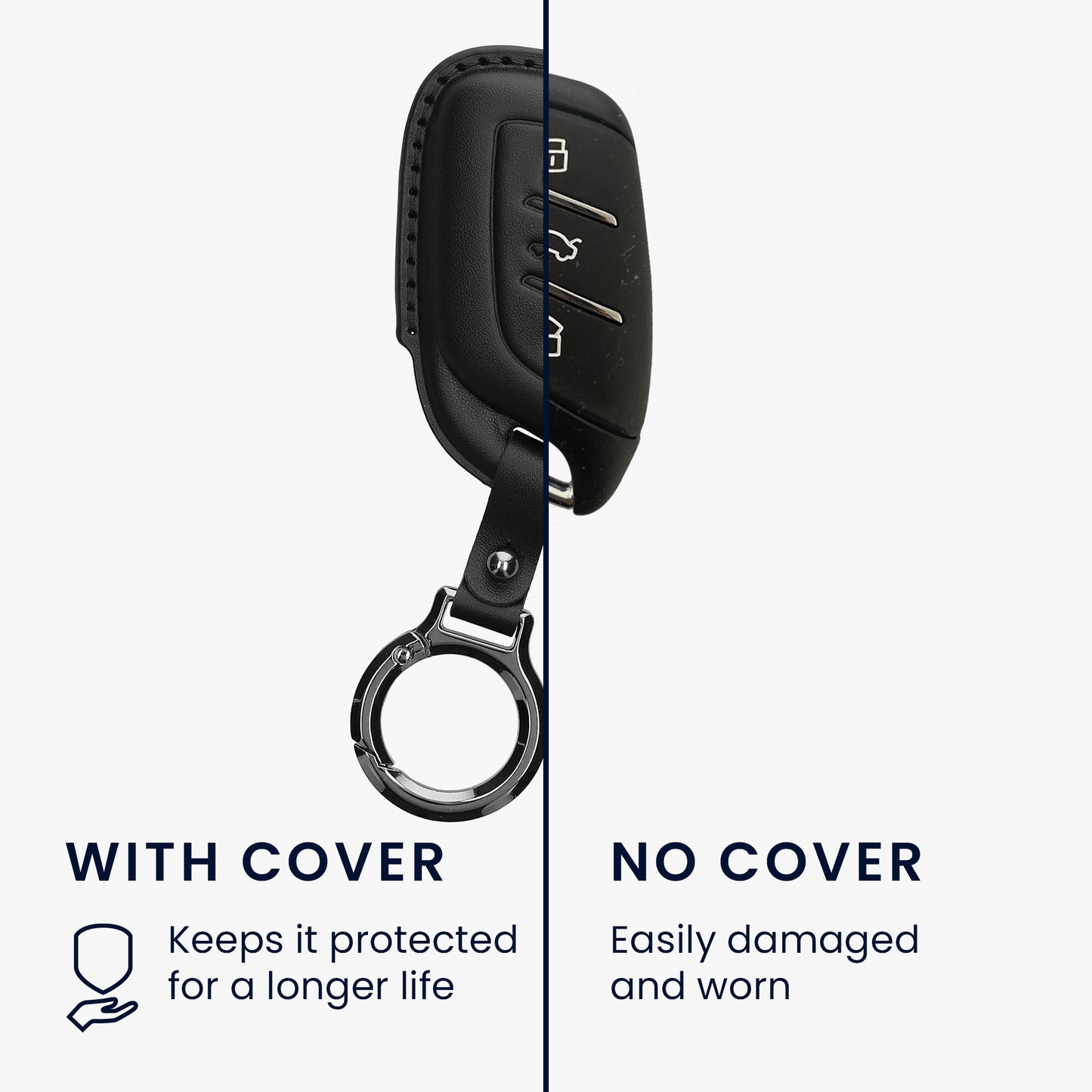 kwmobile Premium Car Key Protective Cover compatible with MG 3-Button ZS MG4 MG5 MG6 Case - Key Fob Shell