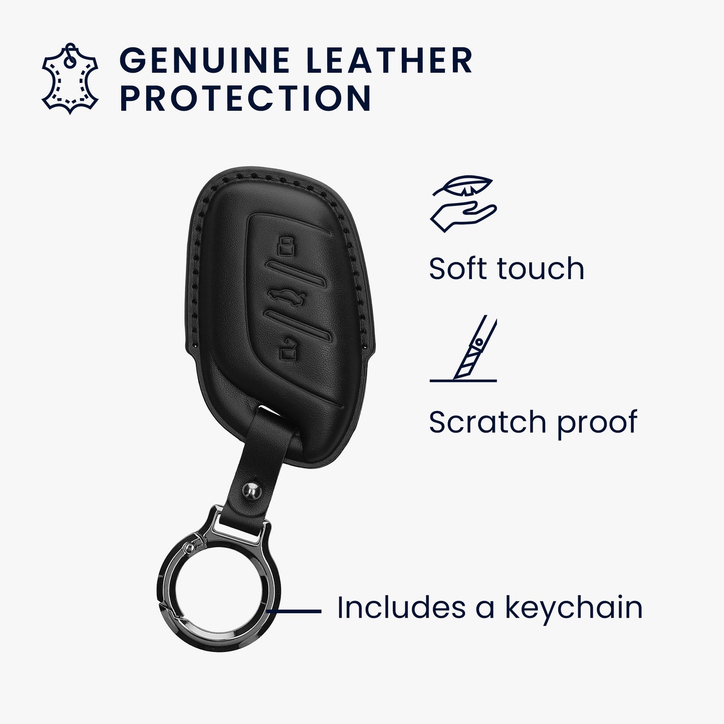 kwmobile Premium Car Key Protective Cover compatible with MG 3-Button ZS MG4 MG5 MG6 Case - Key Fob Shell