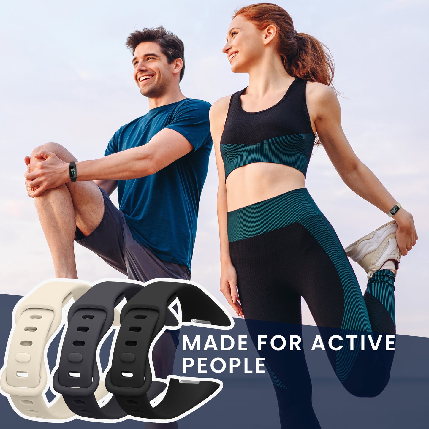 kwmobile Watch Strap for Fitbit Charge 6 / Charge 5 Bracelet Fitness Tracker Band Set Replacement Strap Smartwatch