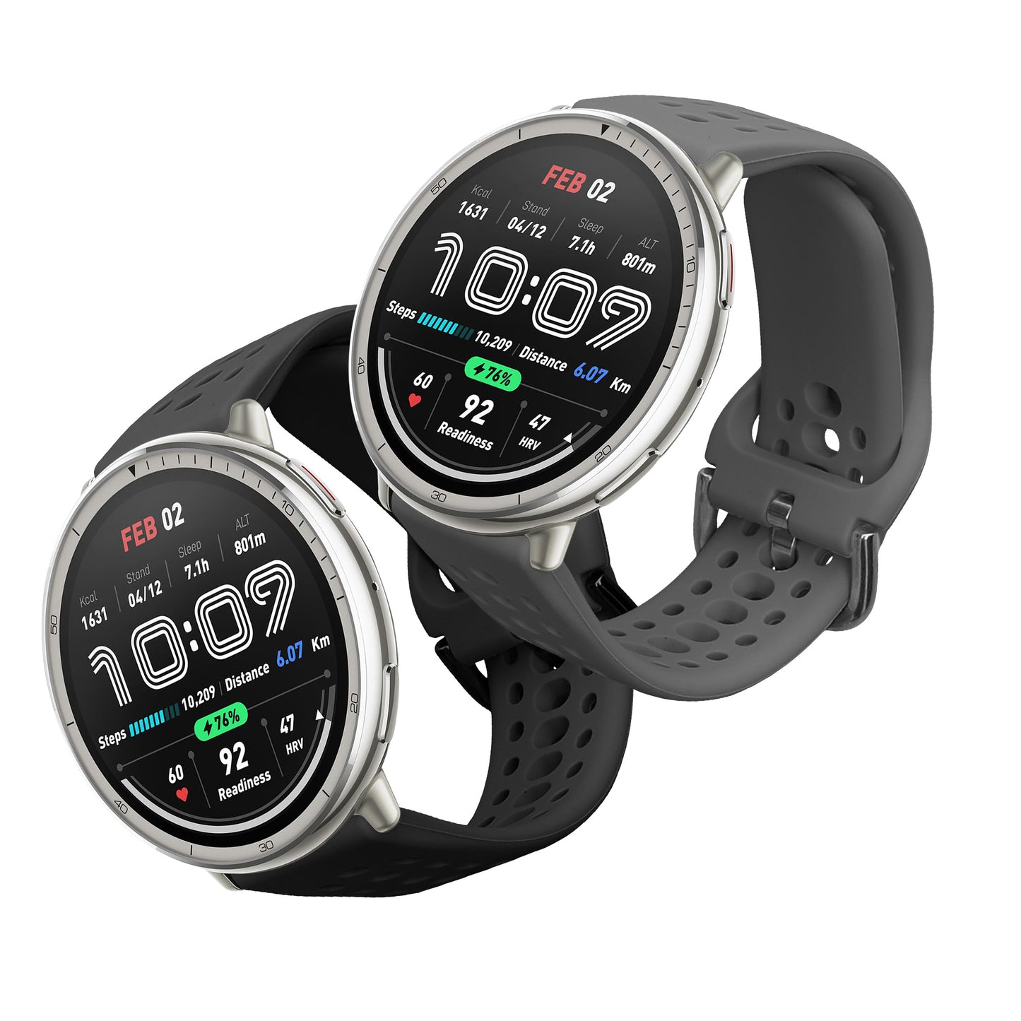 kwmobile Watch Strap for 20mm Amazfit Active 2 / 2 Square / Active Edge / Bip 3 / GTS 3 Fitness Tracker Band Set Replacement Strap Smartwatch