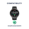 kwmobile Watch Strap for 20mm Amazfit Active 2 / 2 Square / Active Edge / Bip 3 / GTS 3 Fitness Tracker Band Set Replacement Strap Smartwatch