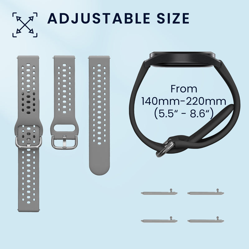 kwmobile Watch Strap for 20mm Amazfit Active 2 / 2 Square / Active Edge / Bip 3 / GTS 3 Fitness Tracker Band Set Replacement Strap Smartwatch
