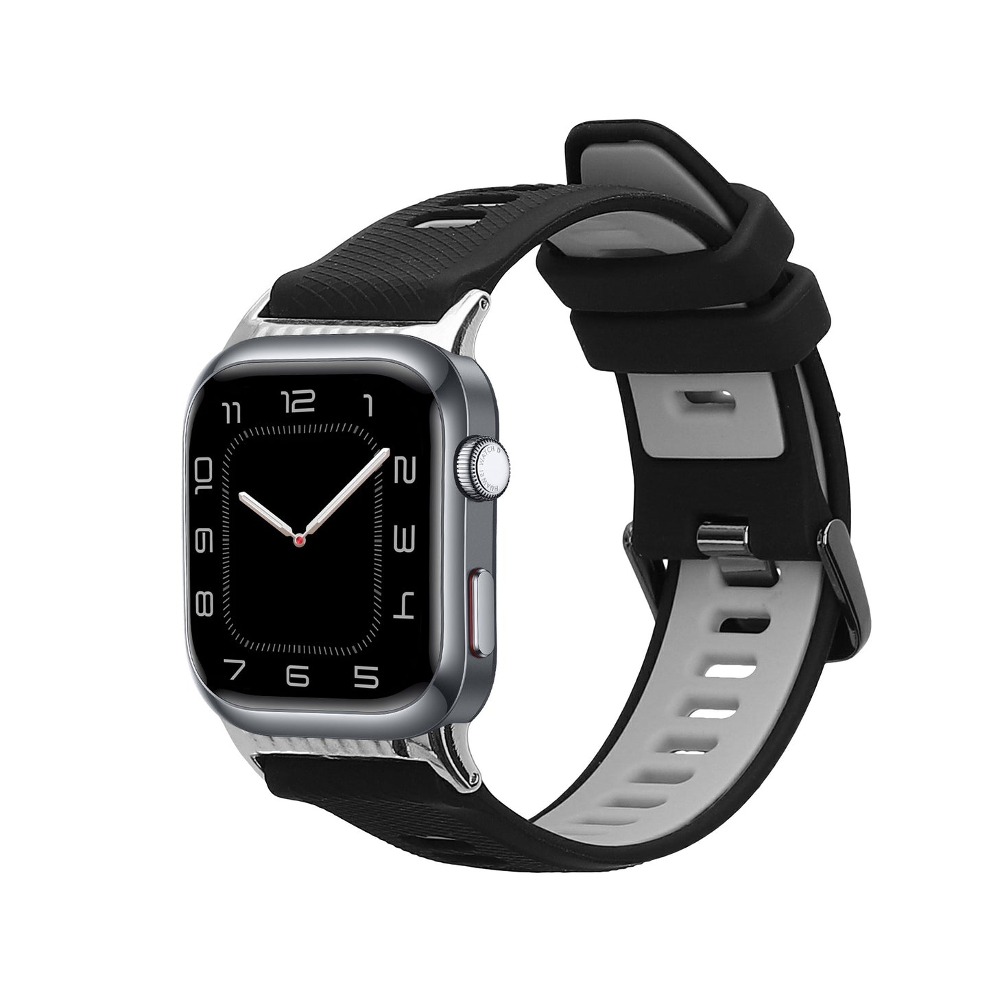 kwmobile Silikon Uhrenarmband für Huawei Watch D2 Armband - Ersatzarmband für Fitnesstracker - Wechselarmband Smartwatch - Schwarz Grau Schwarz  [dsg01]