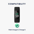 kwmobile Sports Bracelet compatible with Fitbit Charge 6 / Charge 5 - Wristband for Fitness Tracker - with Protective Bumper