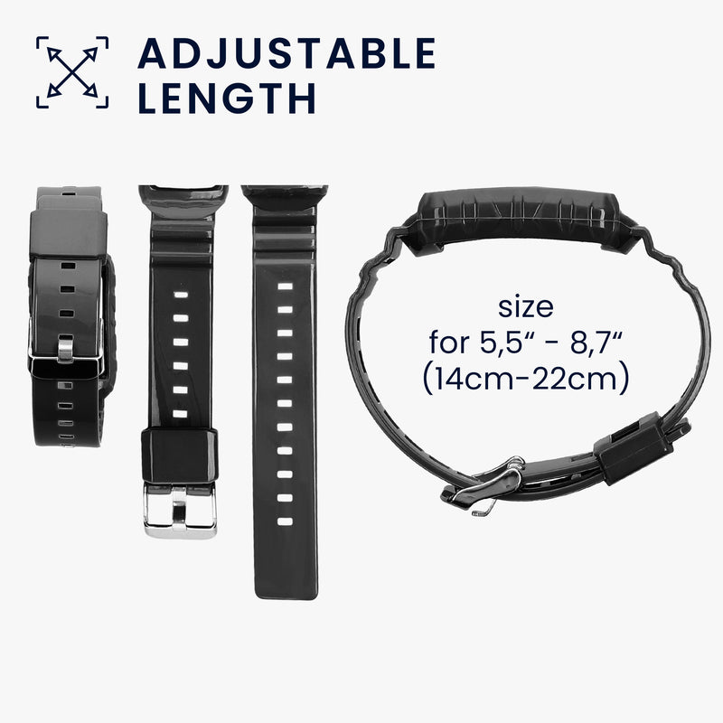 kwmobile Sports Bracelet compatible with Fitbit Charge 6 / Charge 5 - Wristband for Fitness Tracker - with Protective Bumper