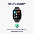 kwmobile Sports Armband compatible with Xiaomi Redmi Watch 3 Active / Redmi Watch 3 Lite - Fitness Tracker Strap - with Protective Bumper