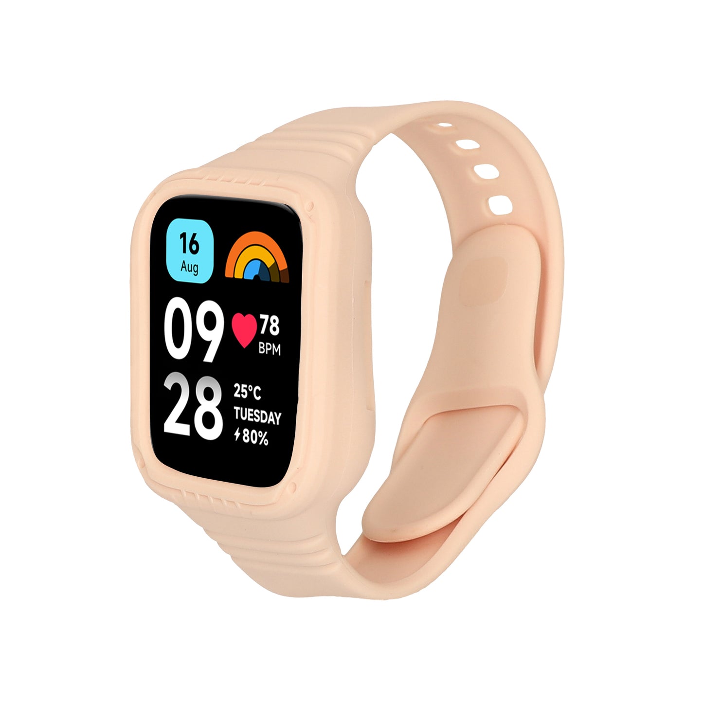 kwmobile Sportarmband kompatibel mit Xiaomi Redmi Watch 3 Active / Redmi Watch 3 Lite - Armband TPU Silikon für Fitnesstracker - mit Schutz Bumper Altrosa Altrosa  