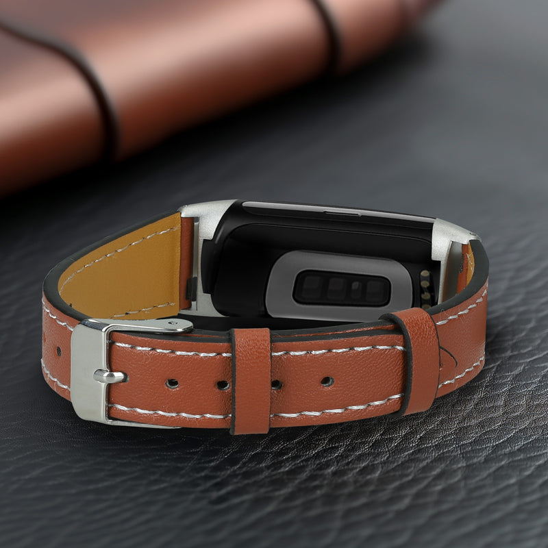 Leather Wristband for Fitbit Charge 6 / Charge 5