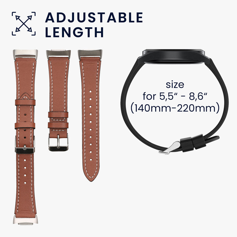 Leather Wristband for Fitbit Charge 6 / Charge 5